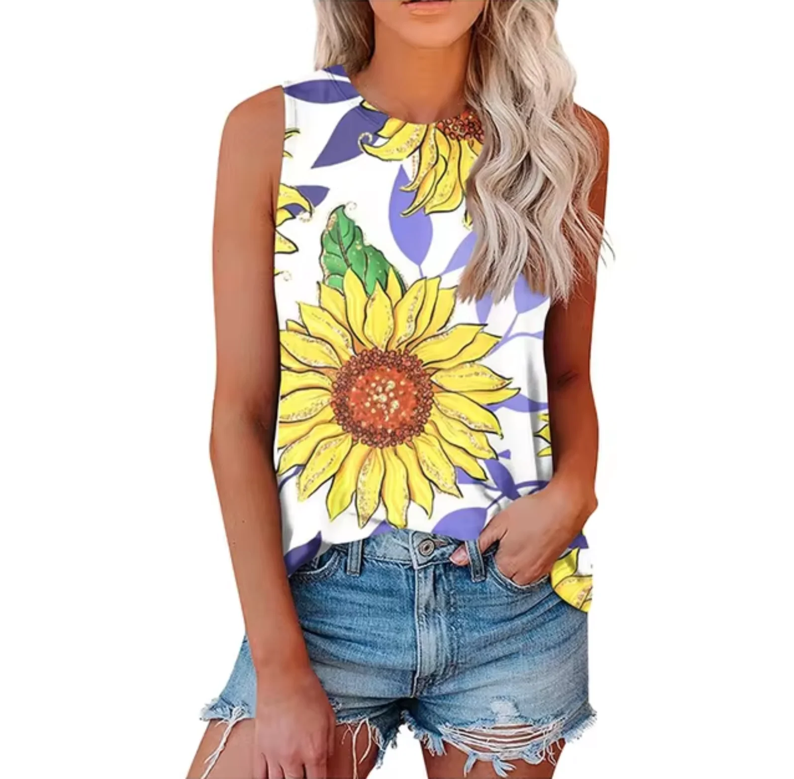 Hayden® | Sunflower Print Tank Top - Image 4