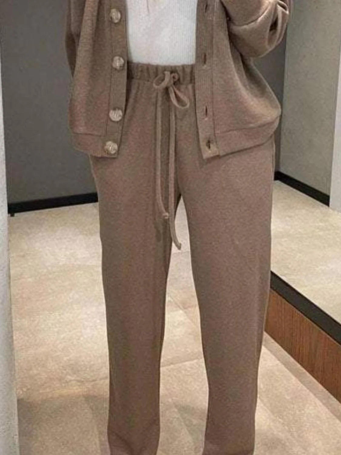 Hedwig | Full size button down long sleeve top and pants set - Image 6