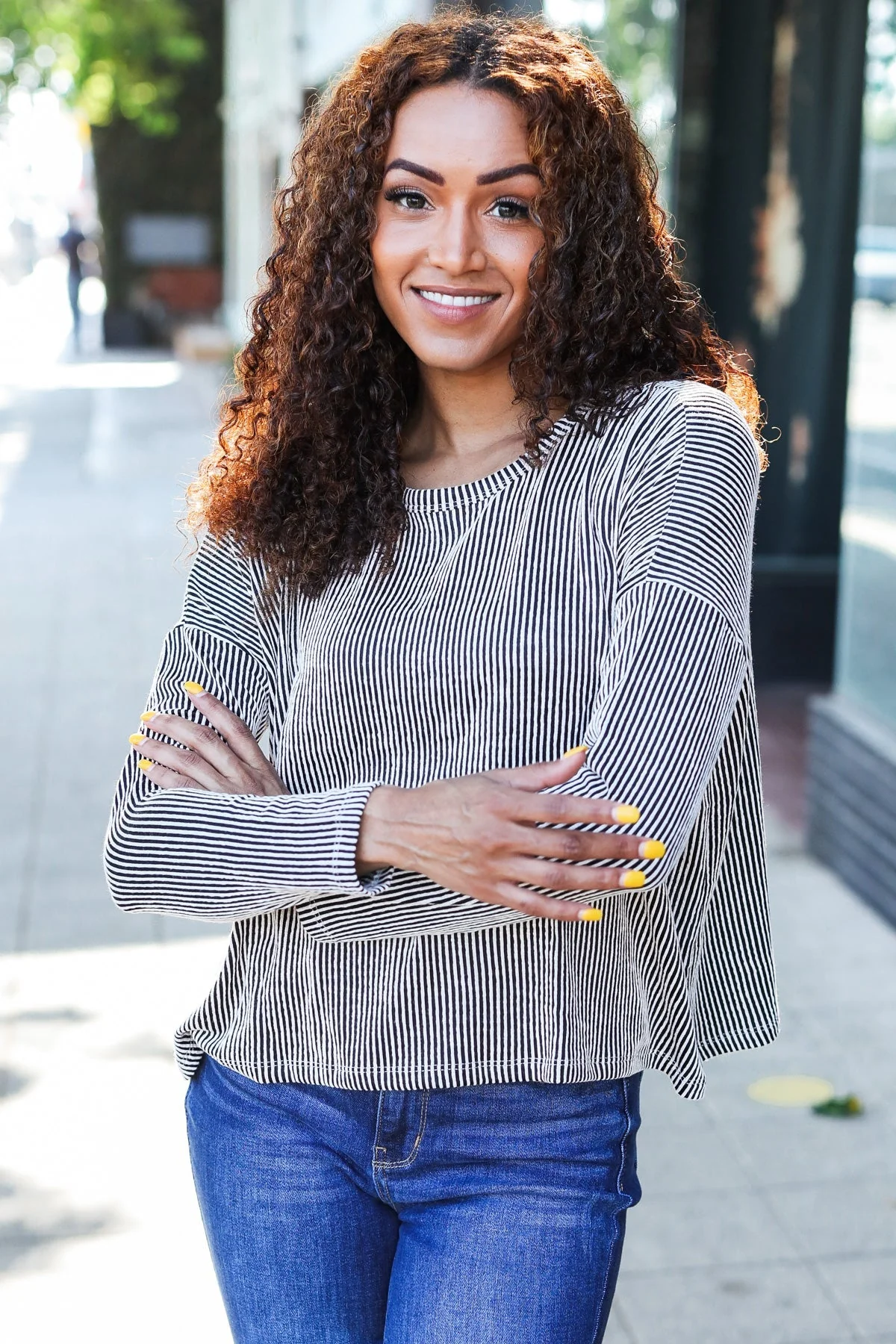 Hedwig | Hello beautiful black ribbed dolman sweater top - Image 5