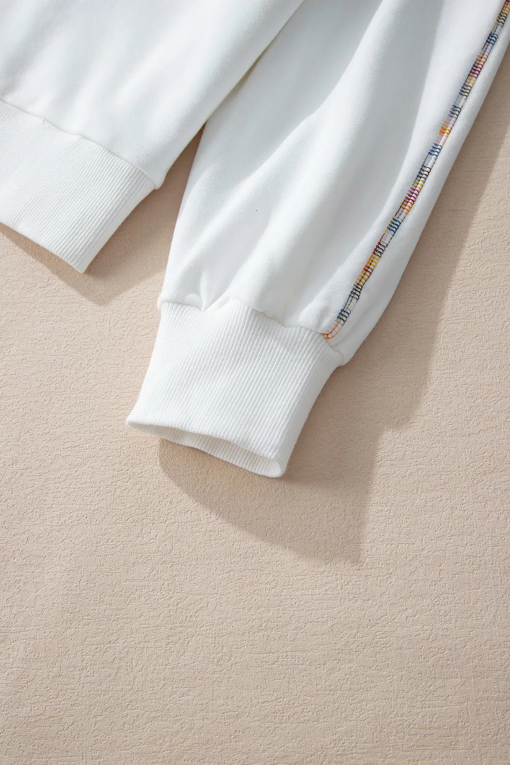 Helena | Long sleeve crew neck sweatshirt with rainbow trim - Image 6
