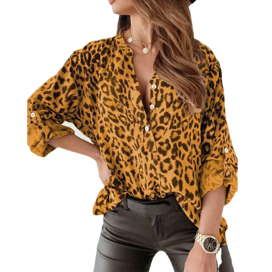 Helena® | Long Sleeve Leopard Print Shirt - Image 3