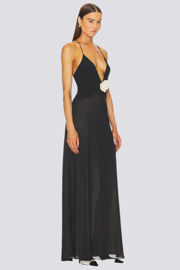 Helga® | Spaghetti Plunge Neck Maxi Dress - Image 2
