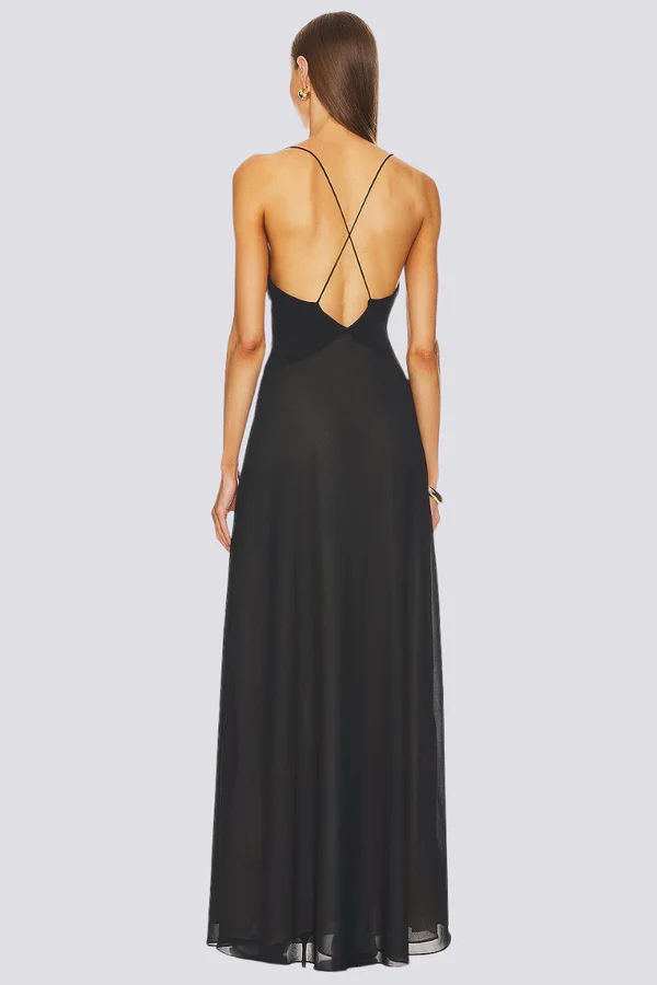 Helga® | Spaghetti Plunge Neck Maxi Dress - Image 3