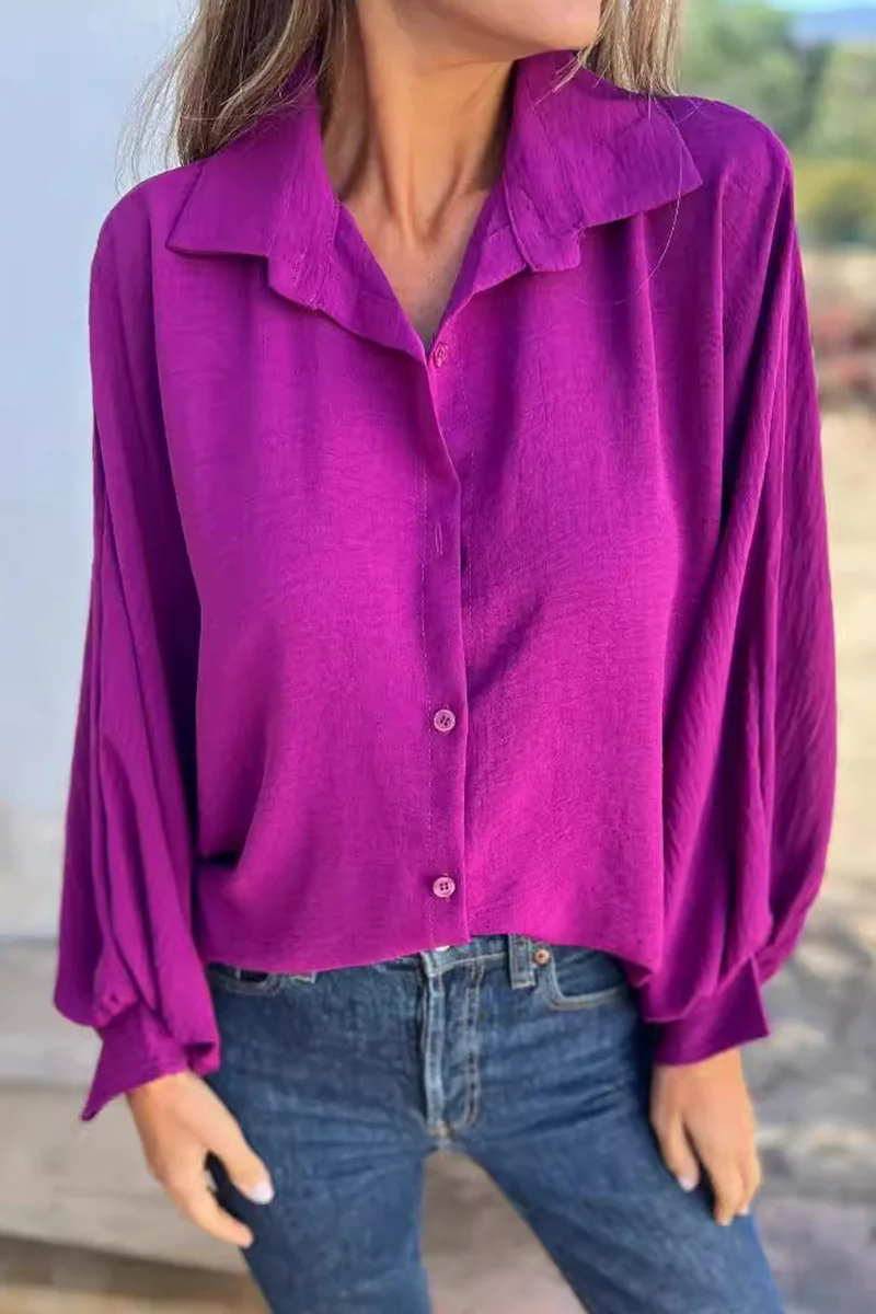 Henny | Casual everyday blouses with buttons and turn-down collars - Image 3