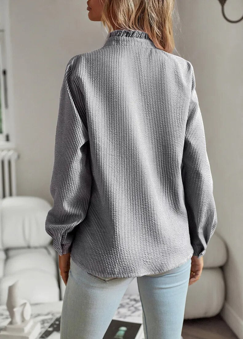 Hilary® | Stylish Long-Sleeved Blouse With Cuff Collar - Image 3