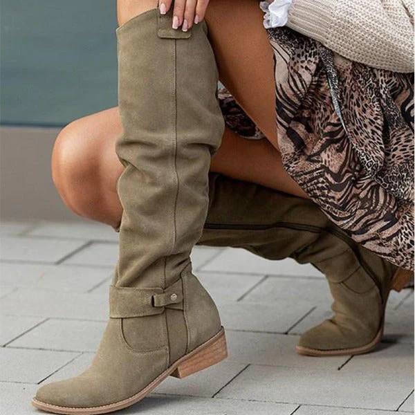 Hilda | Knee-high women's boots with a low heel