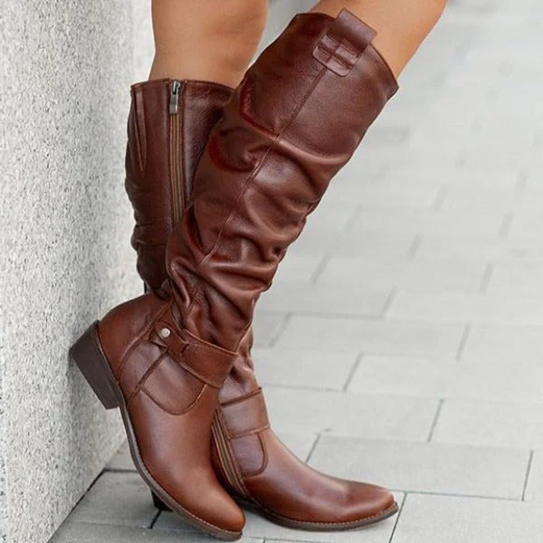 Hilda | Knee-high women's boots with a low heel - Image 2