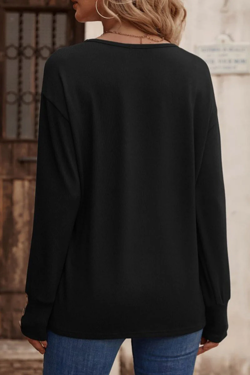 Hilda | Sexy, simple, solid color button up V-neck tops - Image 17