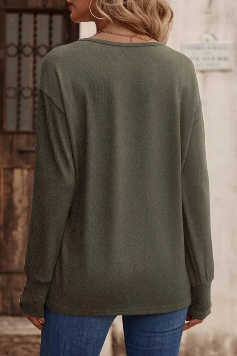 Hilda | Sexy, simple, solid color button up V-neck tops - Image 22