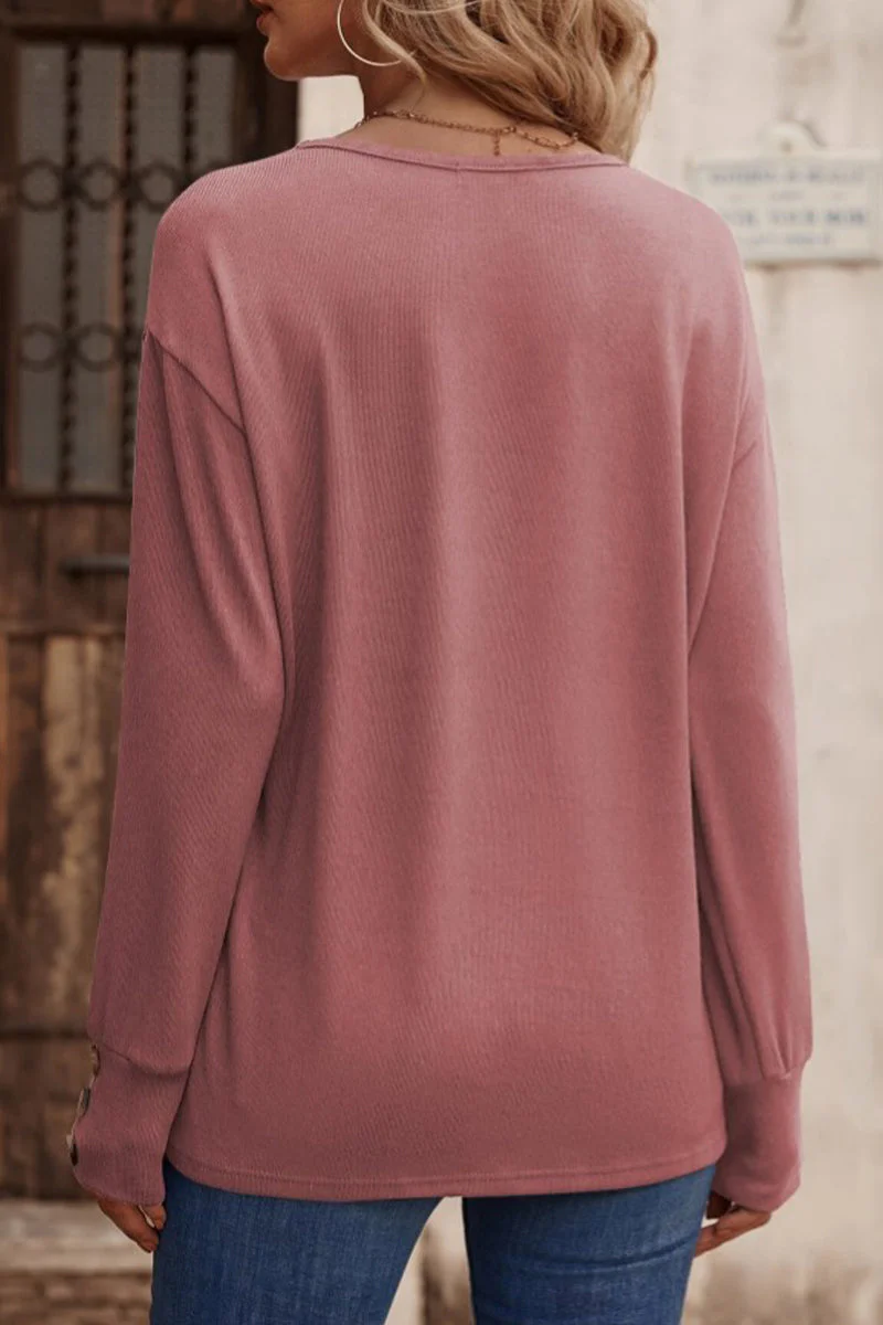 Hilda | Sexy, simple, solid color button up V-neck tops - Image 23