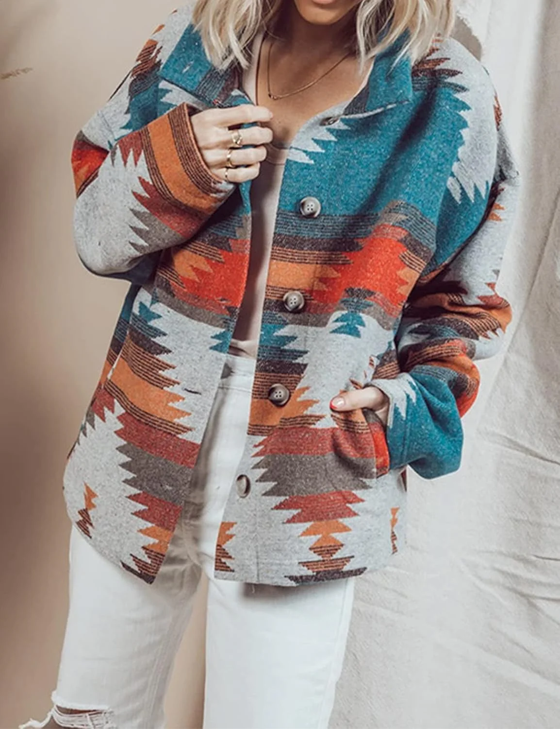 Hilda | Woven jacket with printed collar - Image 3