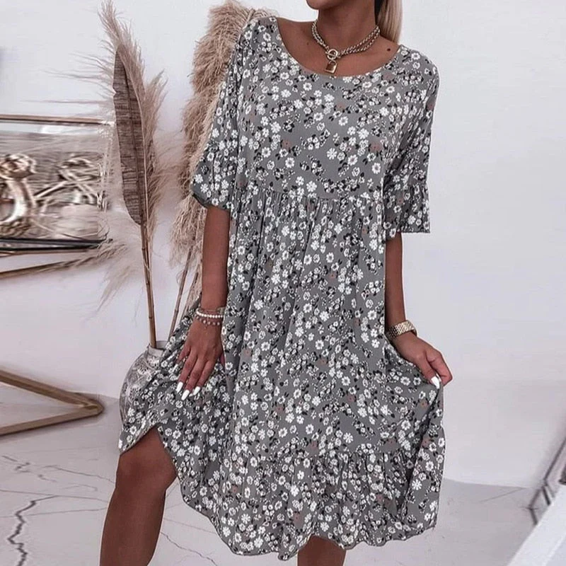 Hipolita® | Floral O-Neck Dress - Image 3
