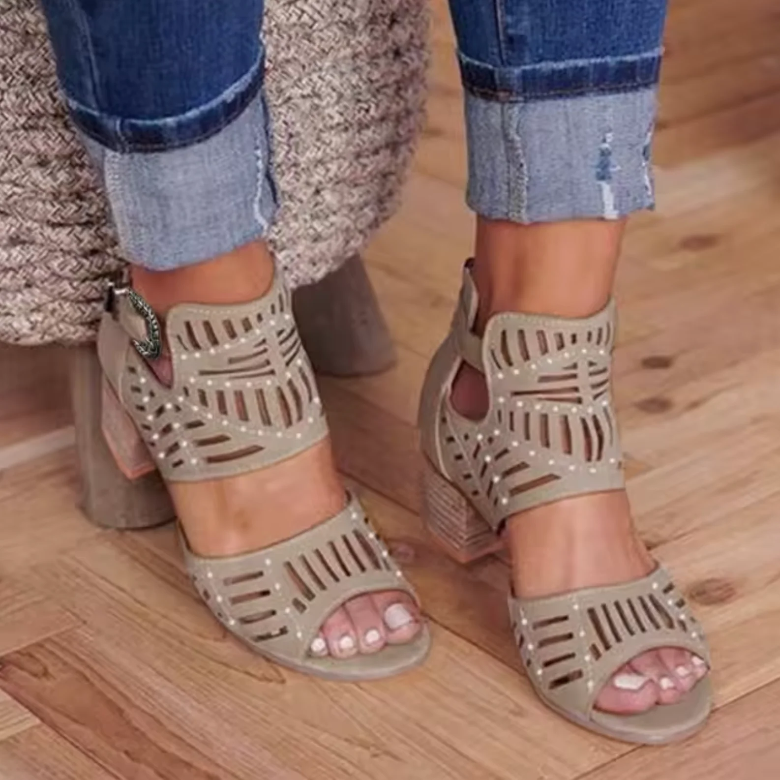 Holly® | Heeled Sandals With Hemstitch - Image 4