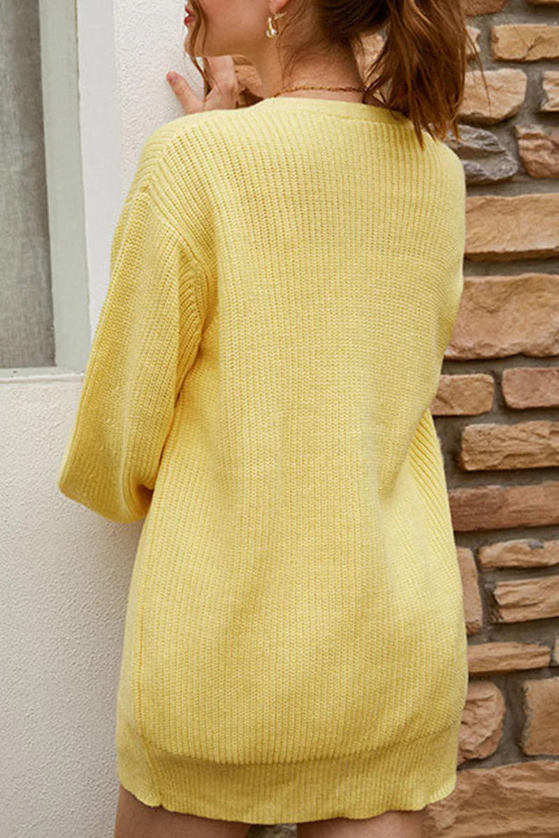 Ileana | Casual outerwear with solid color buttons and V-neck - Image 13