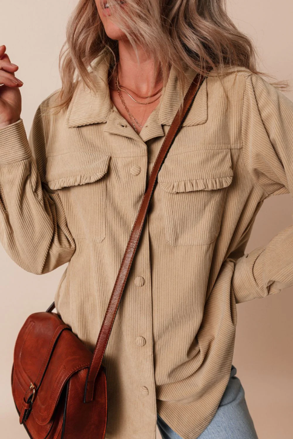 Ileana | Long-sleeved jacket with ruffles and buttons