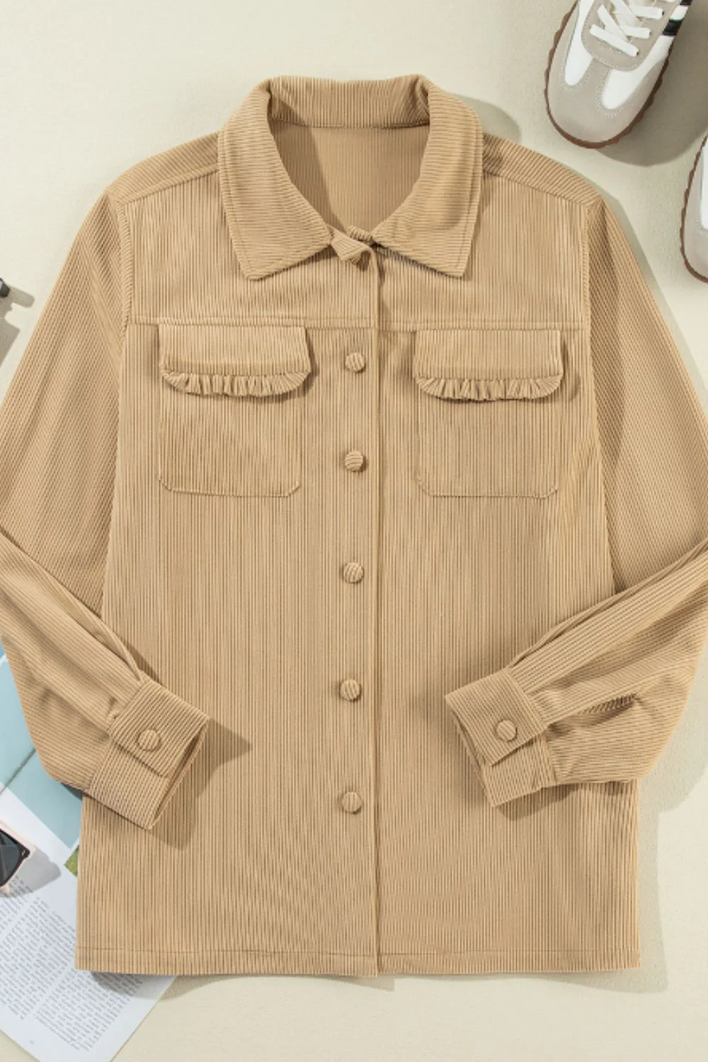 Ileana | Long-sleeved jacket with ruffles and buttons - Image 8