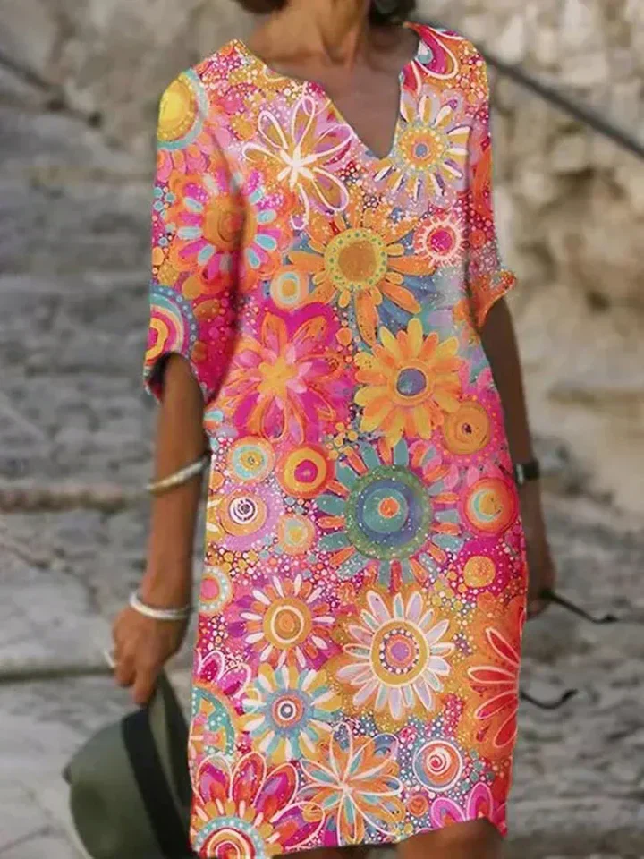 Ileana® | V-Neck Dress With Floral Print - Image 3