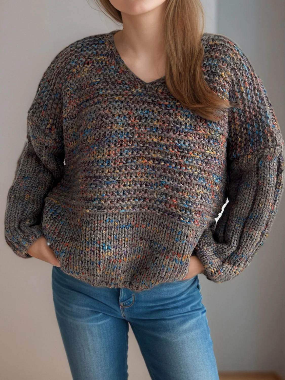 Iliana | Long-sleeved sweater with low shoulders - Image 11