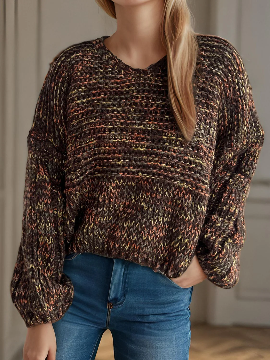 Iliana | Long-sleeved sweater with low shoulders - Image 18