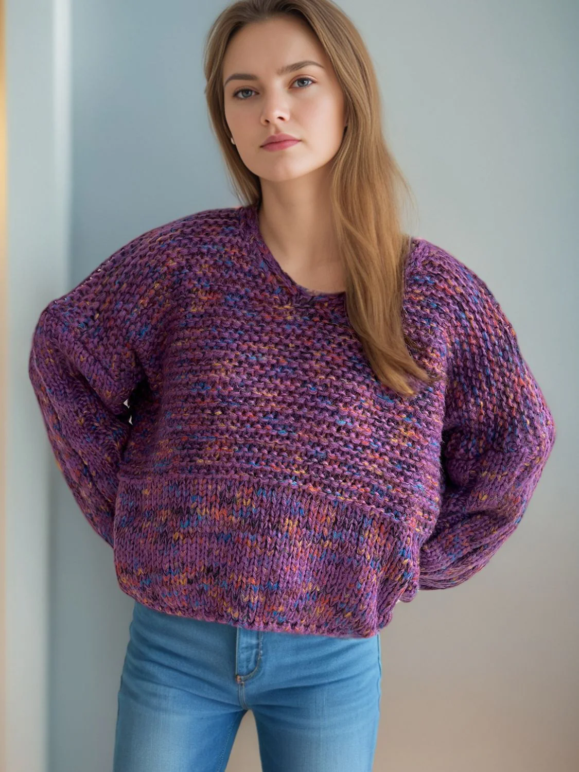 Iliana | Long-sleeved sweater with low shoulders - Image 5