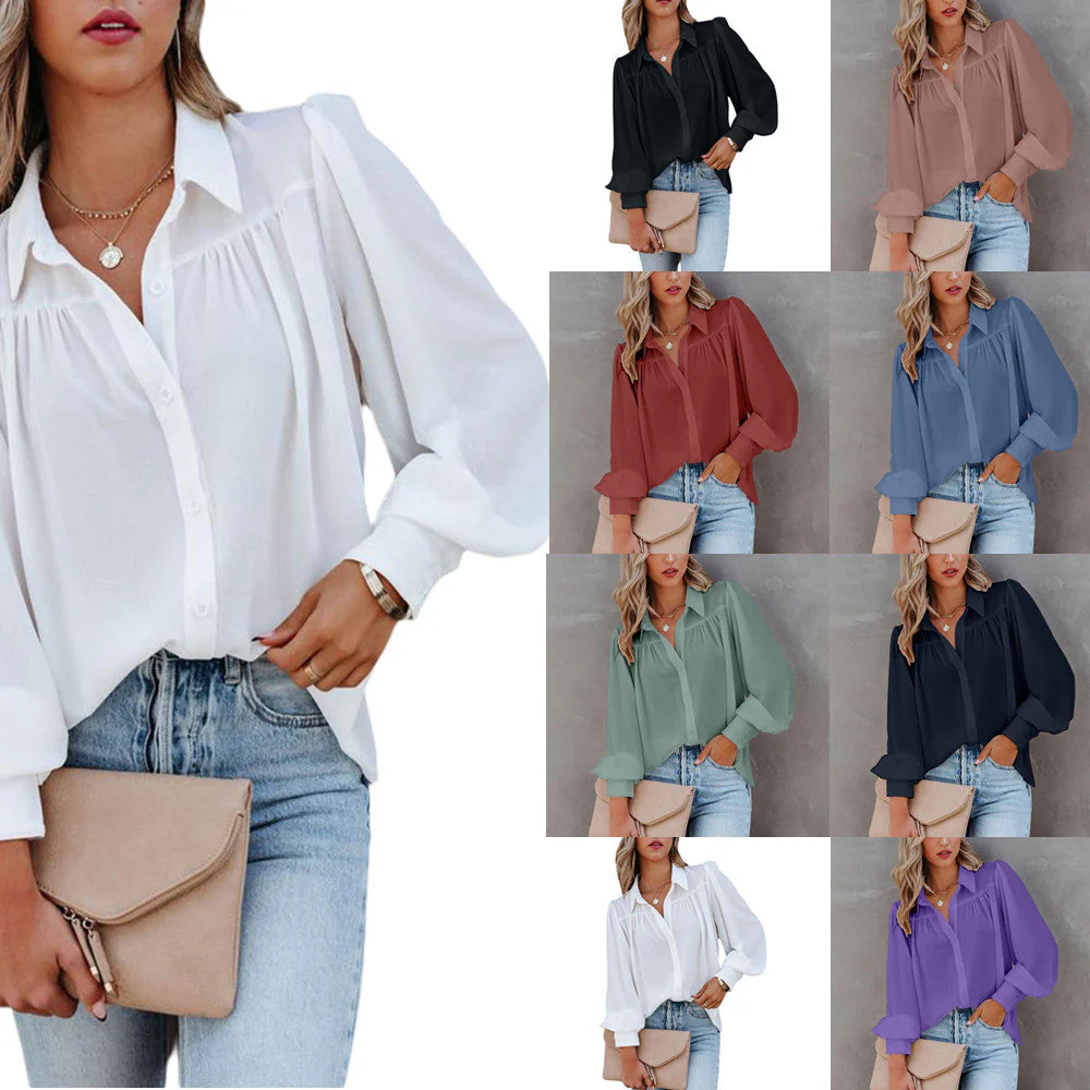 Iliana® | Women'S Blouse With Modern Puff Sleeves And Fine Button Details - Image 2