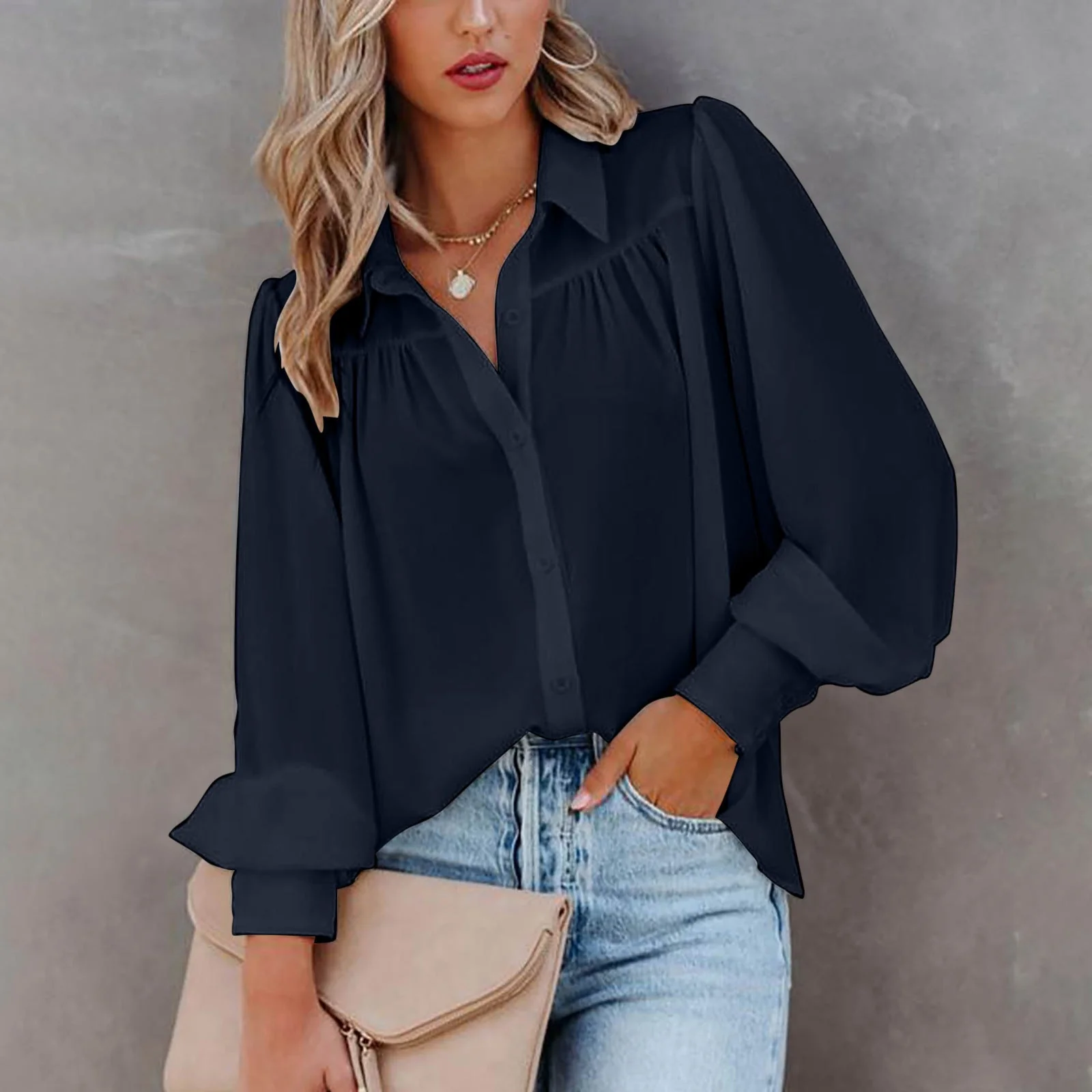 Iliana® | Women'S Blouse With Modern Puff Sleeves And Fine Button Details - Image 4