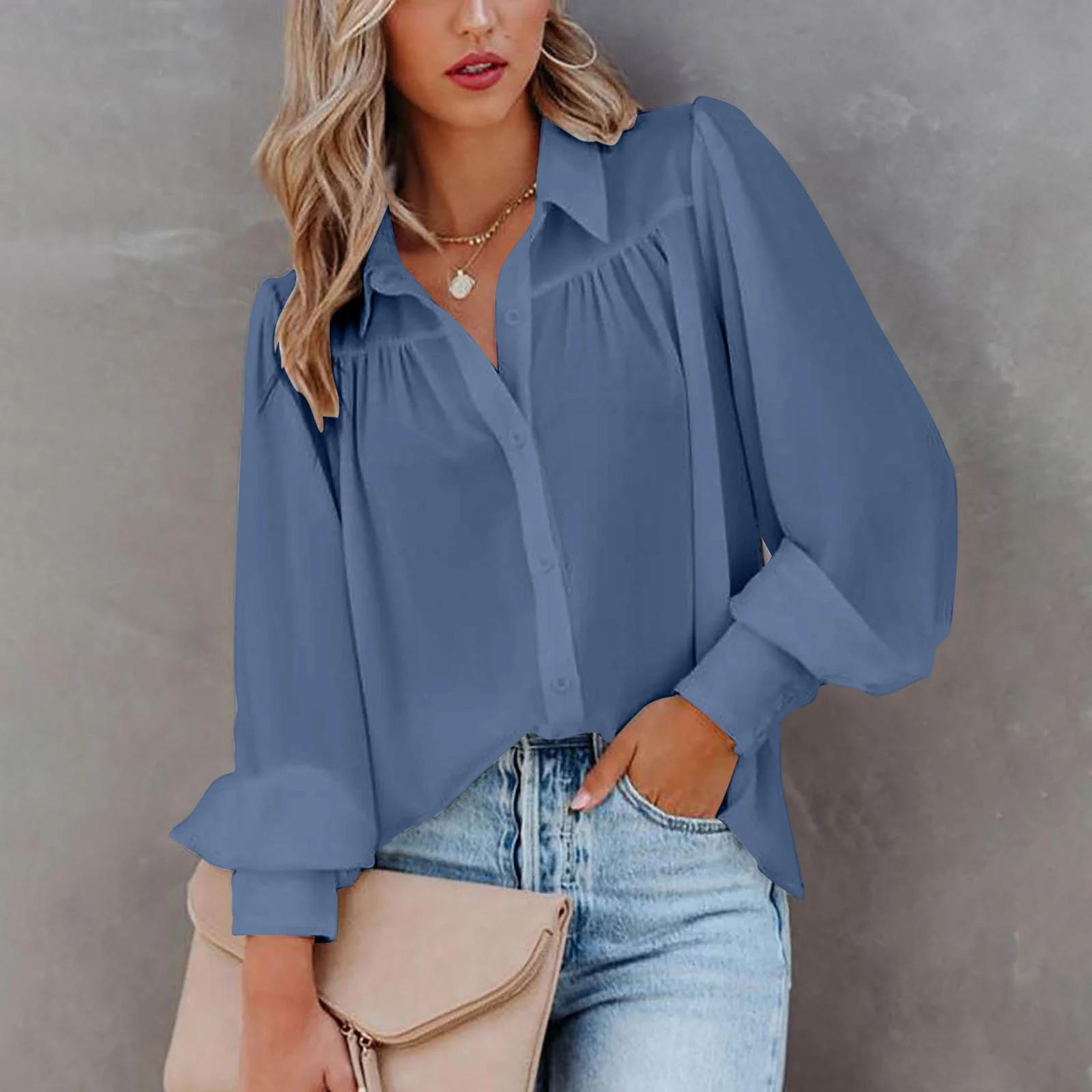 Iliana® | Women'S Blouse With Modern Puff Sleeves And Fine Button Details - Image 6
