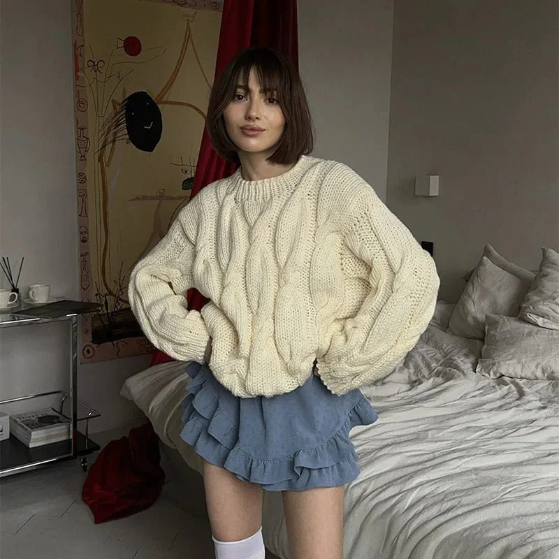 Ilse | Oversized knit sweater with wide sleeves for women - Image 2