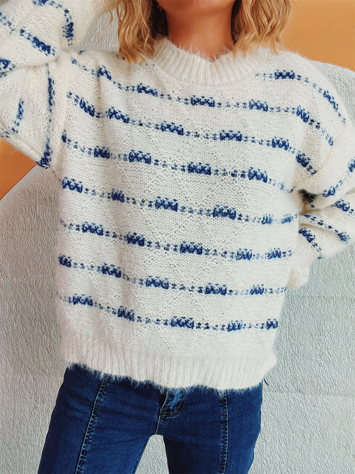 Ilse | Striped long-sleeved sweater with a crew neck - Image 4