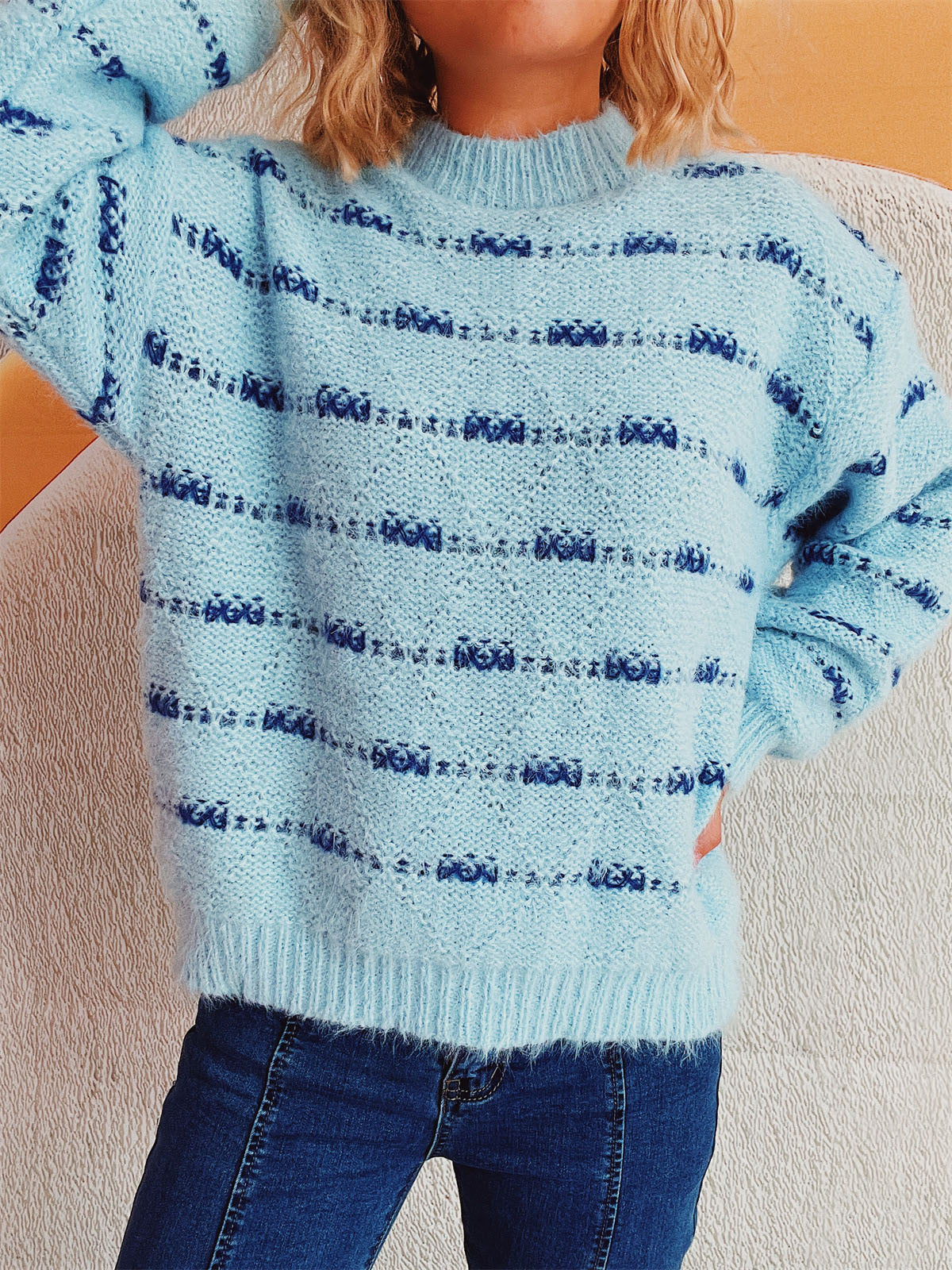 Ilse | Striped long-sleeved sweater with a crew neck - Image 9