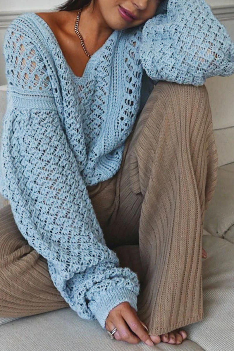 Imelda | Fashion Street Solid V-neck Sweater - Image 13