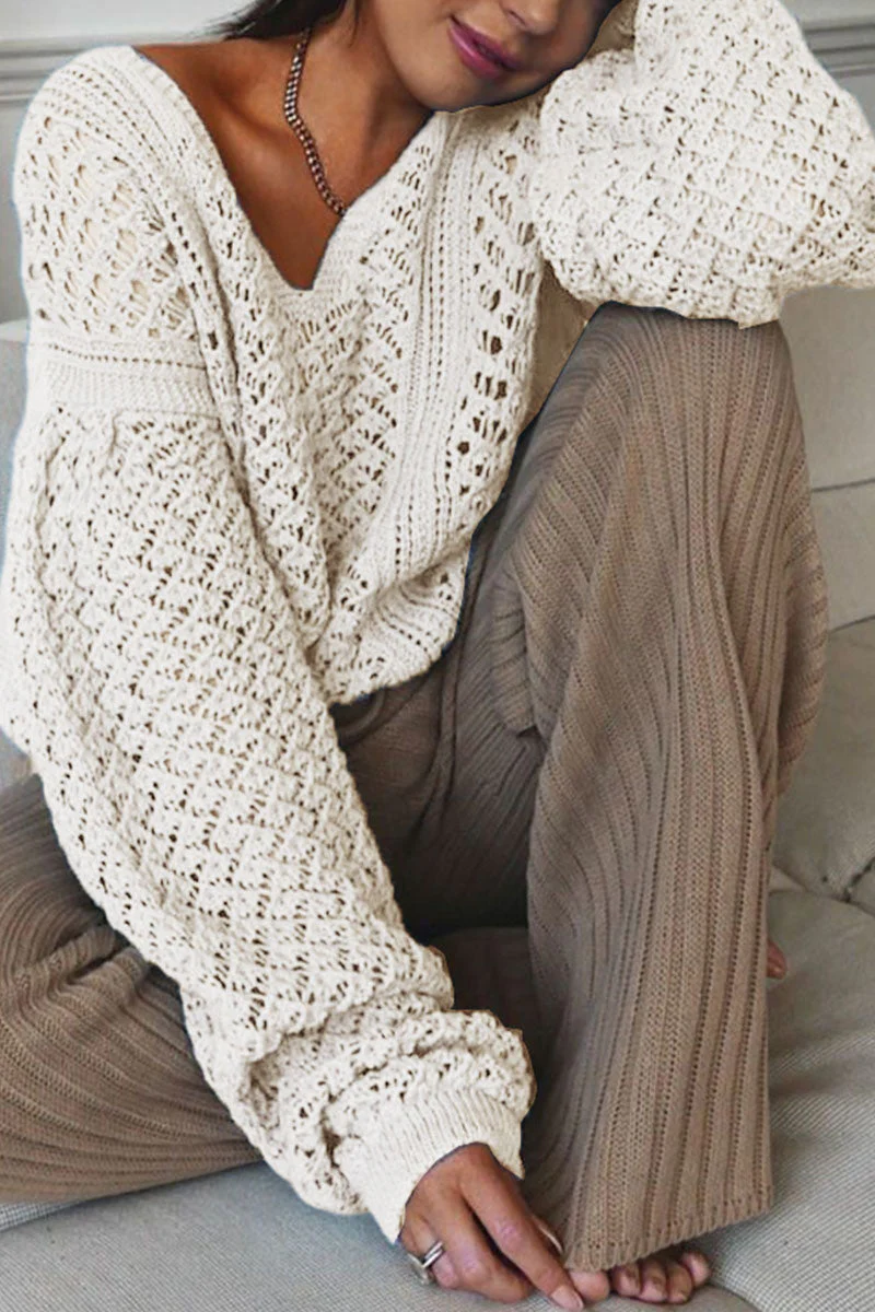 Imelda | Fashion Street Solid V-neck Sweater - Image 9