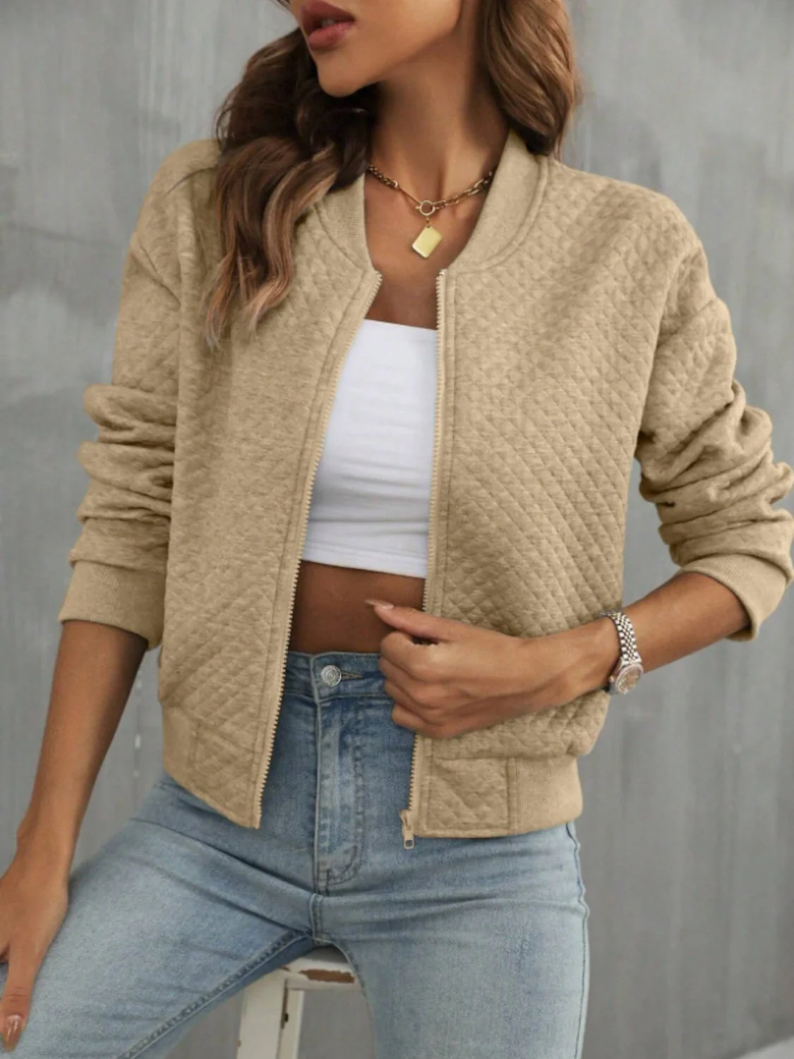 Ines | Long sleeve jacket with zip - Image 8