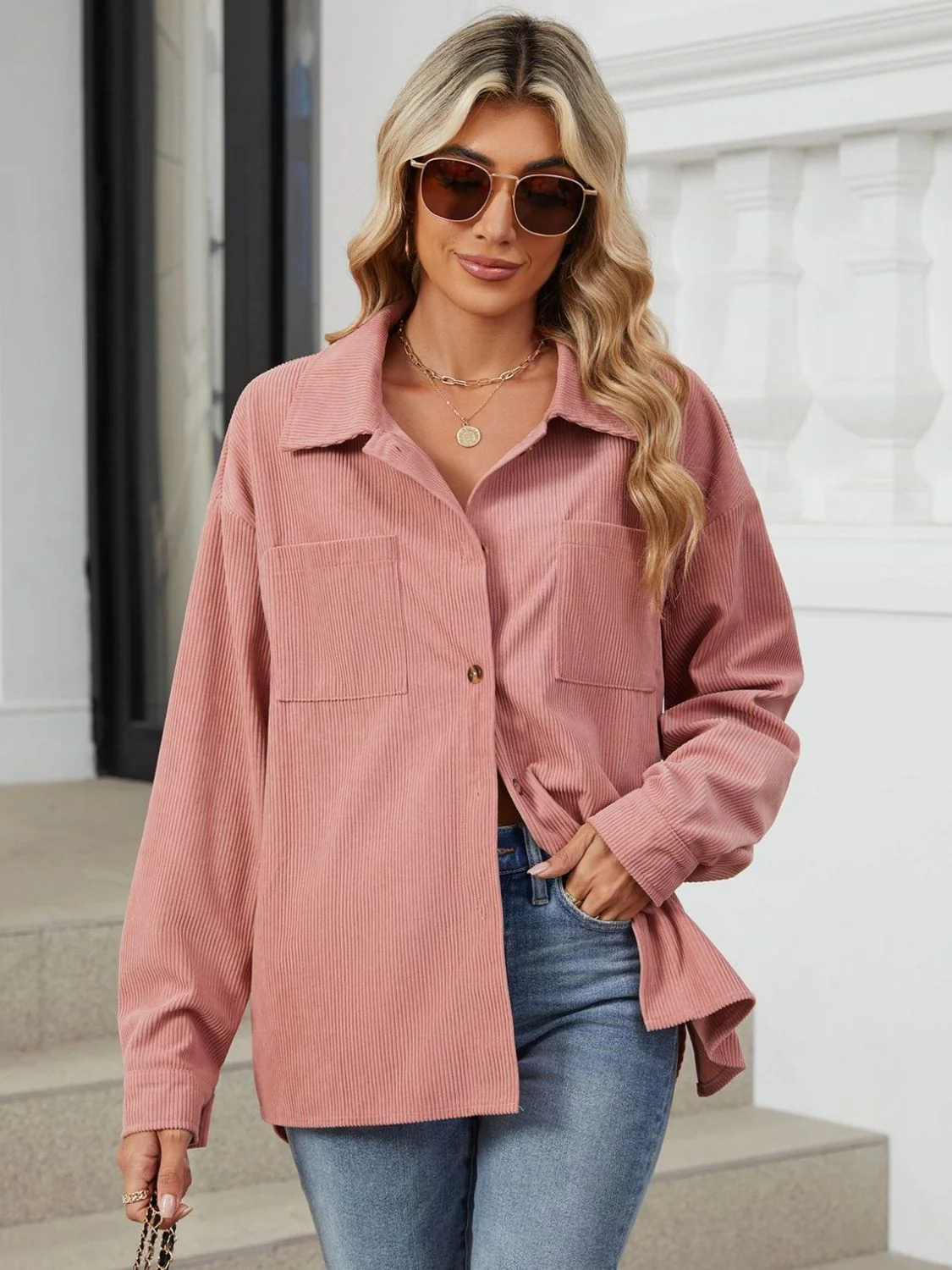 Ines | Long-sleeved outerwear with a button placket and dropped shoulders - Image 19