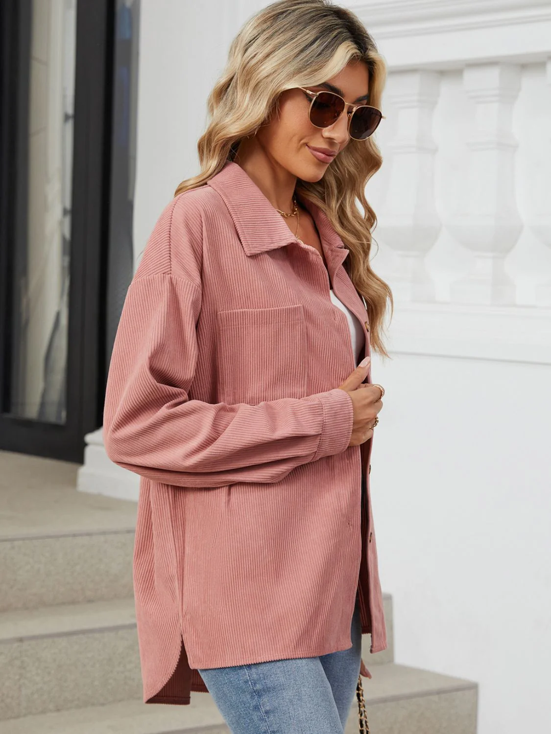 Ines | Long-sleeved outerwear with a button placket and dropped shoulders - Image 21