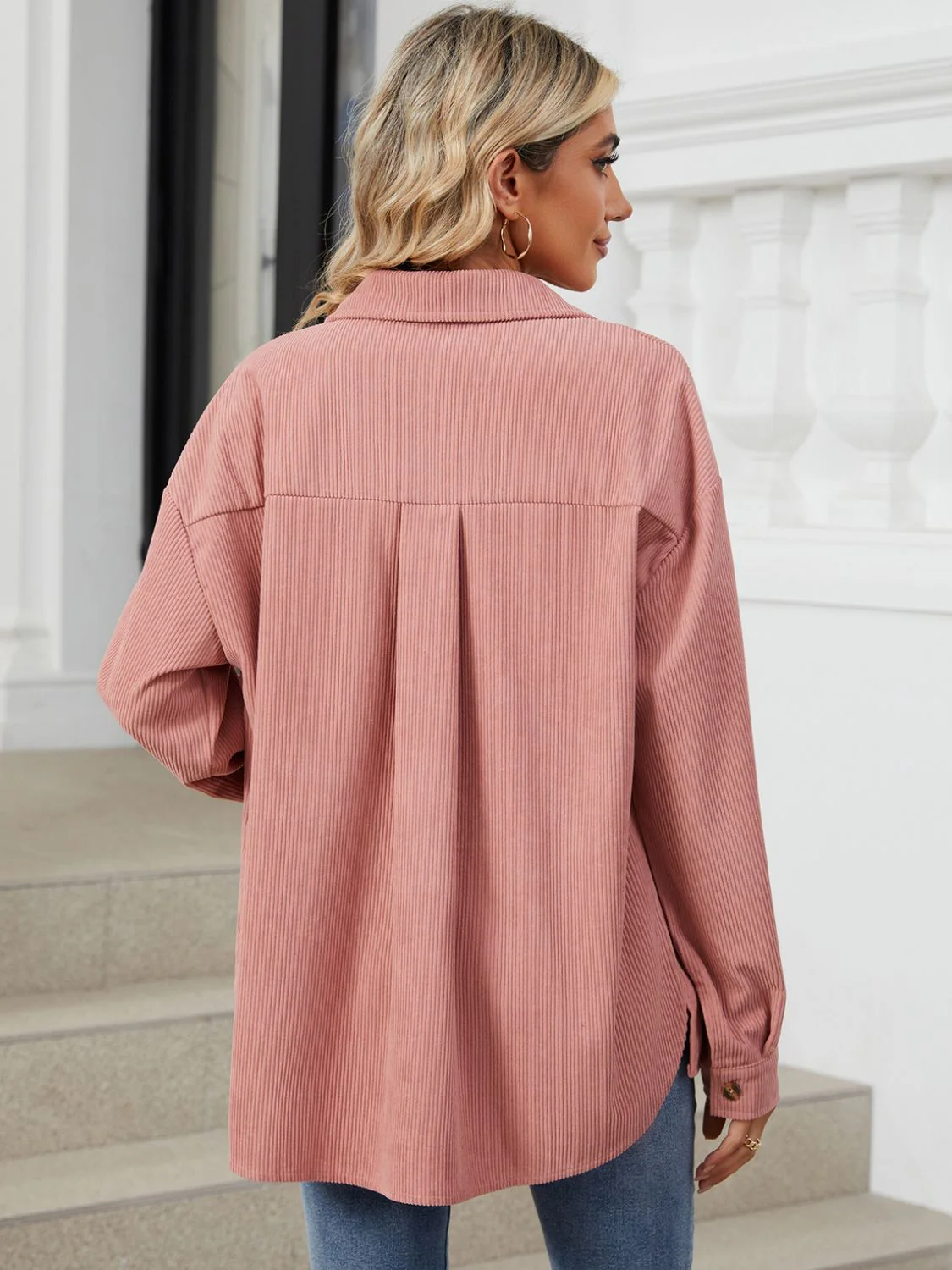 Ines | Long-sleeved outerwear with a button placket and dropped shoulders - Image 24