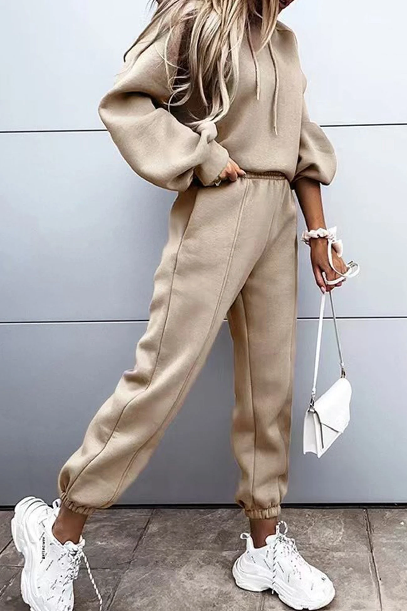 Inés | Solid color crop hoodie suits - Image 12