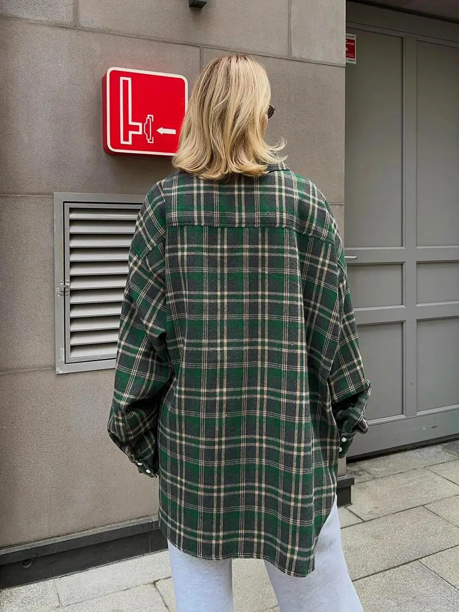 Inés | Vintage loose checked blouse - Image 5
