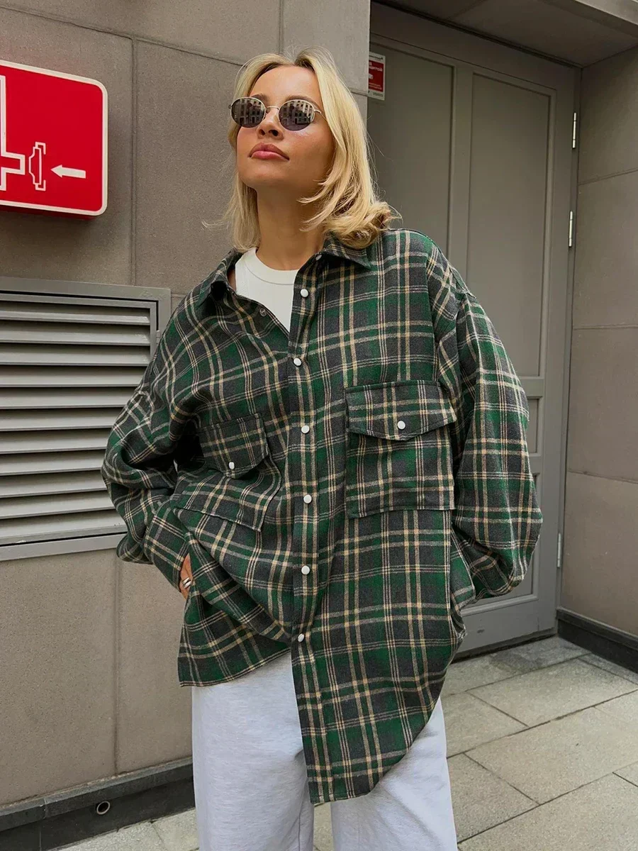 Inés | Vintage loose checked blouse - Image 6
