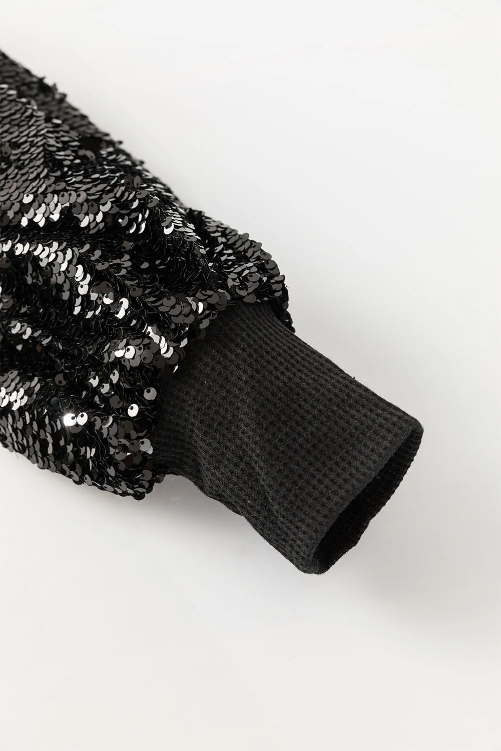 Ingrid | Long-sleeved blouse with sequins and a boat neckline - Image 5