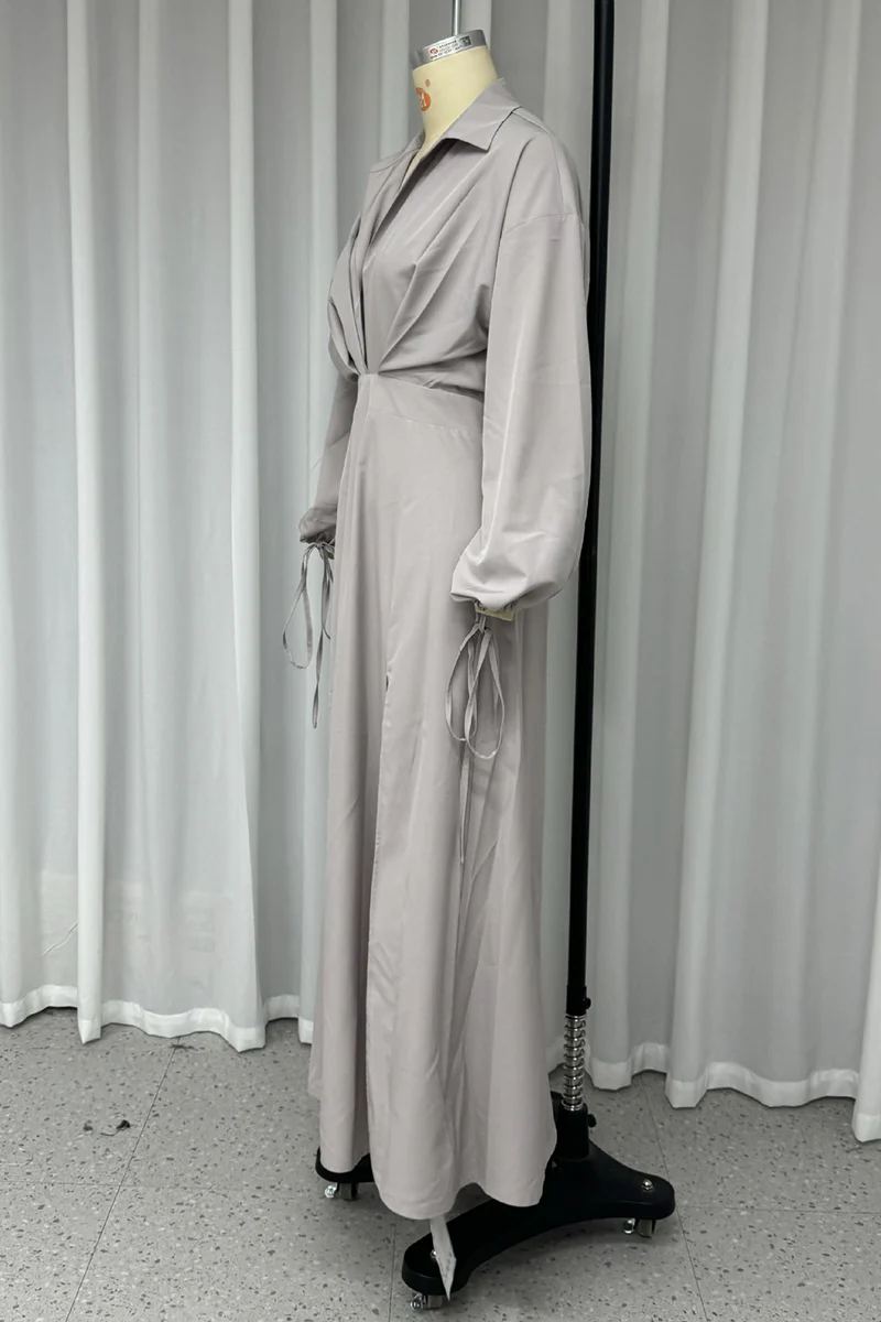 Ingrid | Sexy street dresses with backless slit, V-neck and one-tier skirt - Image 4