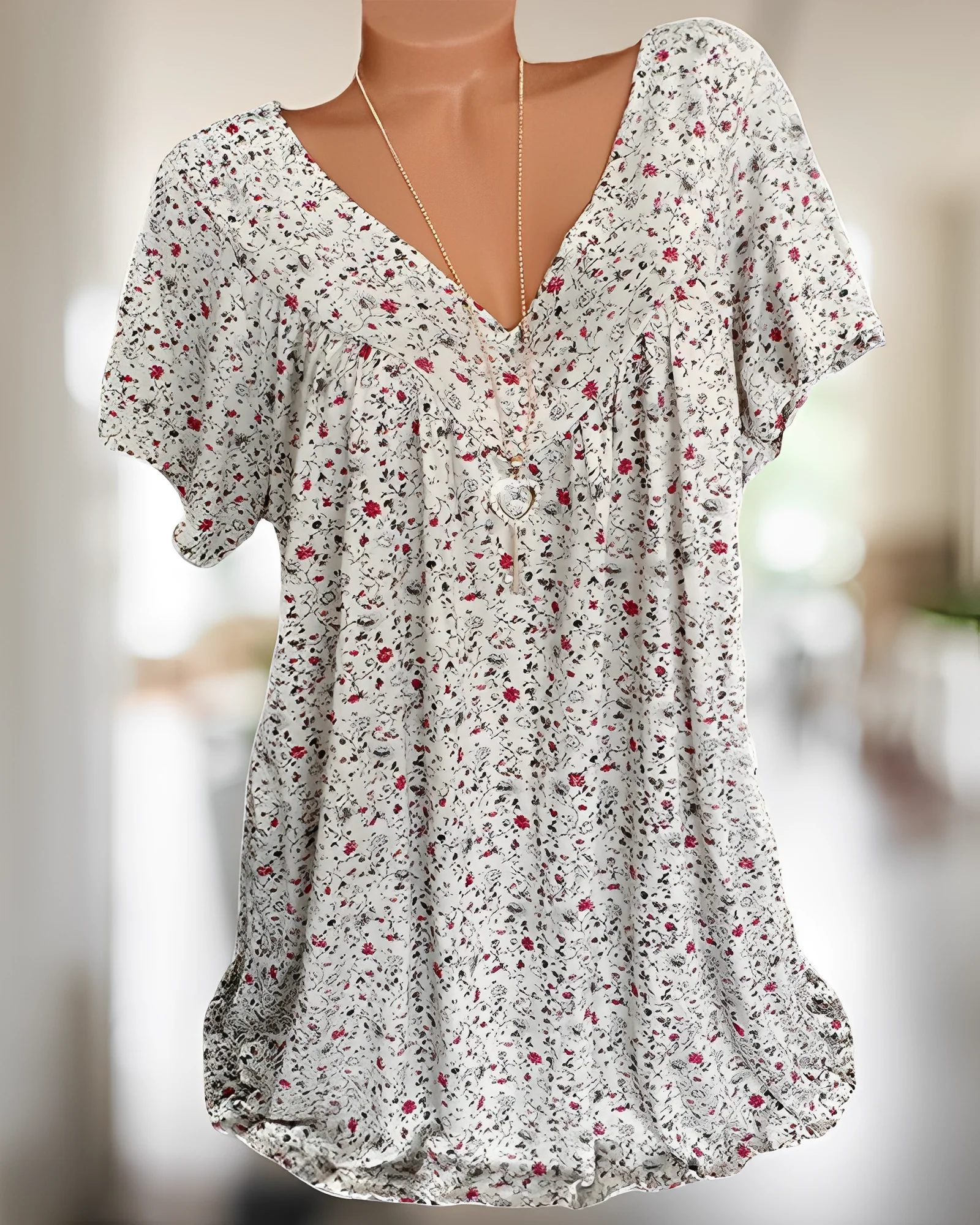 Ingrid® | V-Neck Loose Short Sleeve Casual T-Shirt - Image 8