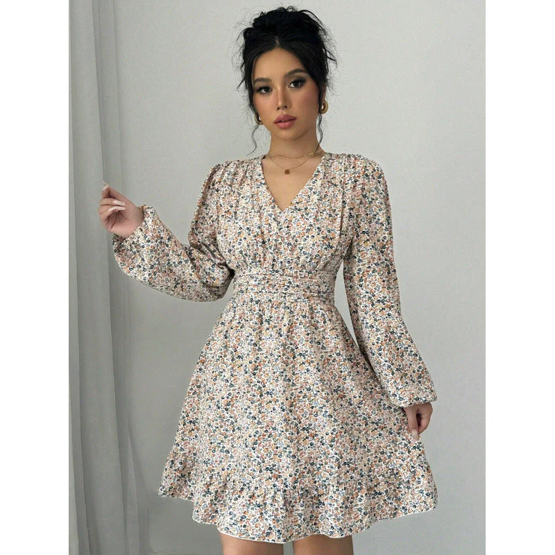 Ingrid® | Women'S Floral Print Dress With Fitted Cut And Voluminous Sleeves - Image 4