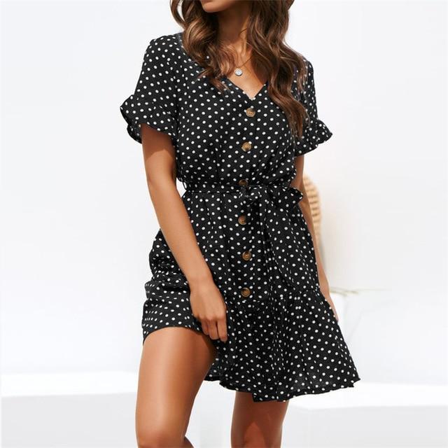 Irena® | Short Sleeve Dress With Polka Dot - Image 5