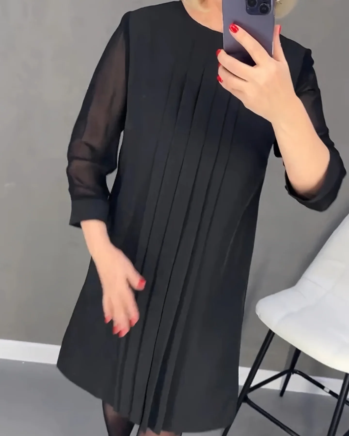 Irene® | Elegant Dress With Mesh Sleeves