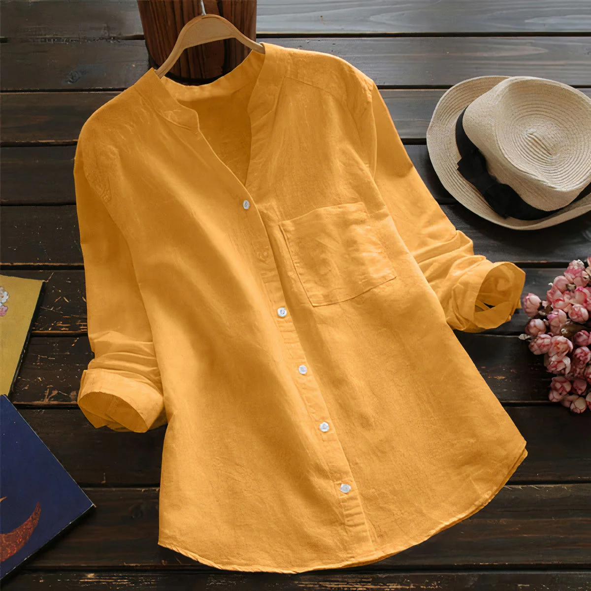 Irene® | Relaxed Cotton Linen Shirt - Image 4