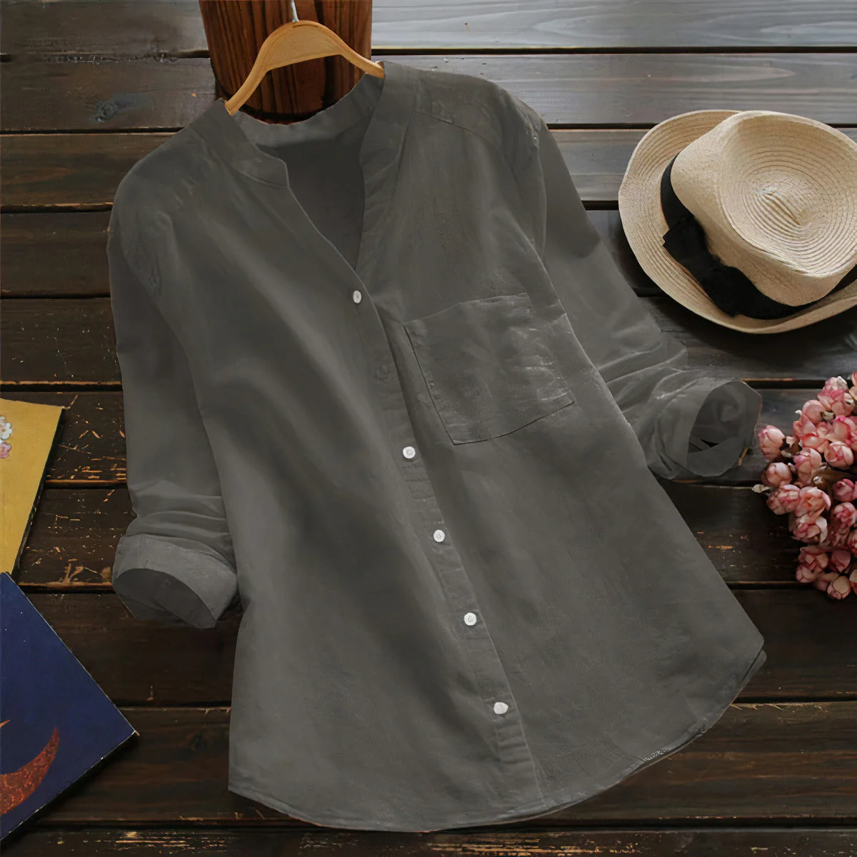 Irene® | Relaxed Cotton Linen Shirt - Image 6