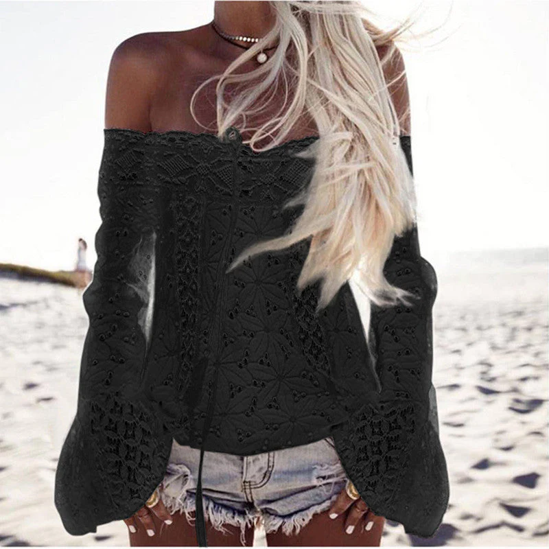 Irina® | Women'S Blouse With Off-Shoulder Design And Delicate Crochet Pattern - Image 3