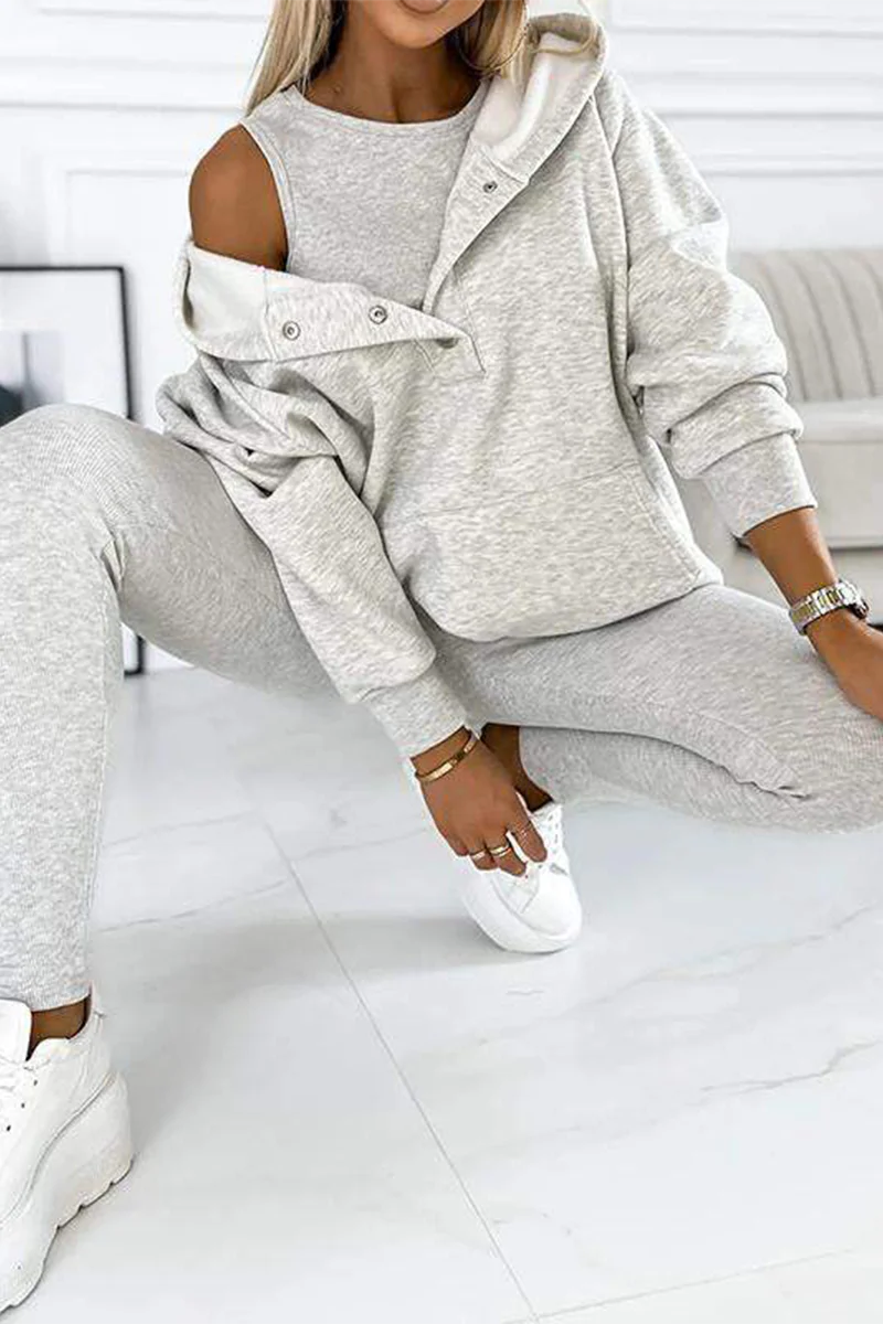 Iris | Casual button structure with hood, long sleeve, three-piece - Image 13