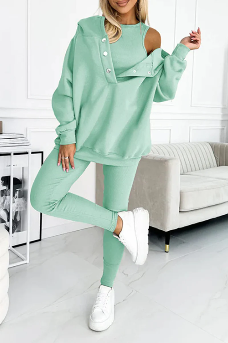 Iris | Casual button structure with hood, long sleeve, three-piece - Image 4